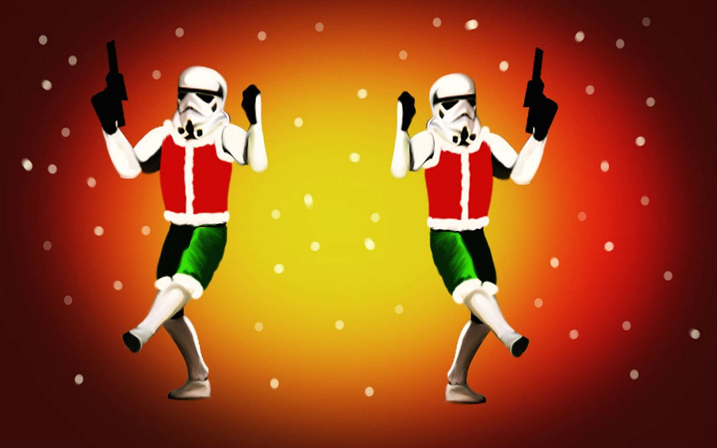 Plug In The Holiday Cheer By Celebrating Christmas With The Characters From Star Wars! Wallpaper