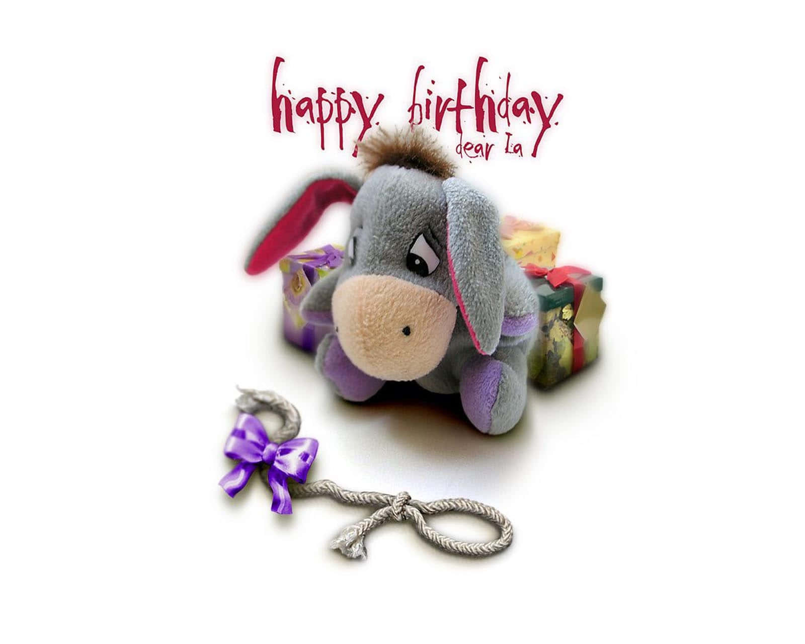 Plush Donkey Birthday Greeting Wallpaper