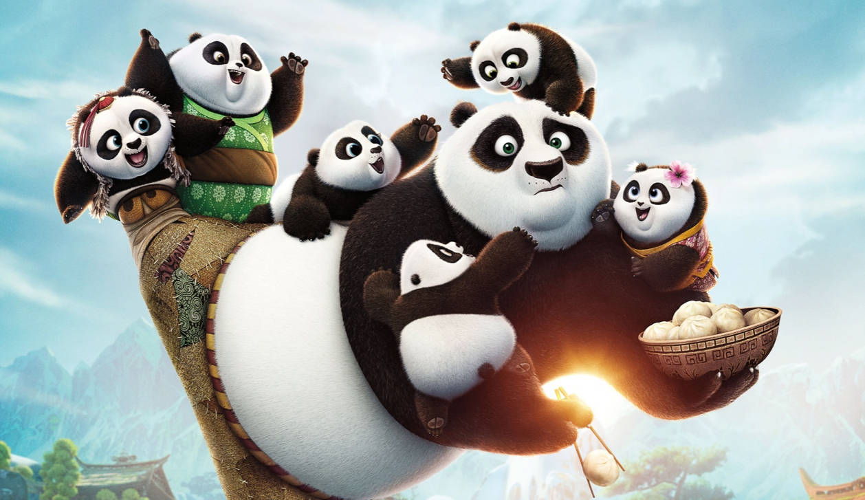 Po And Little Panda 4k Cartoon Wallpaper