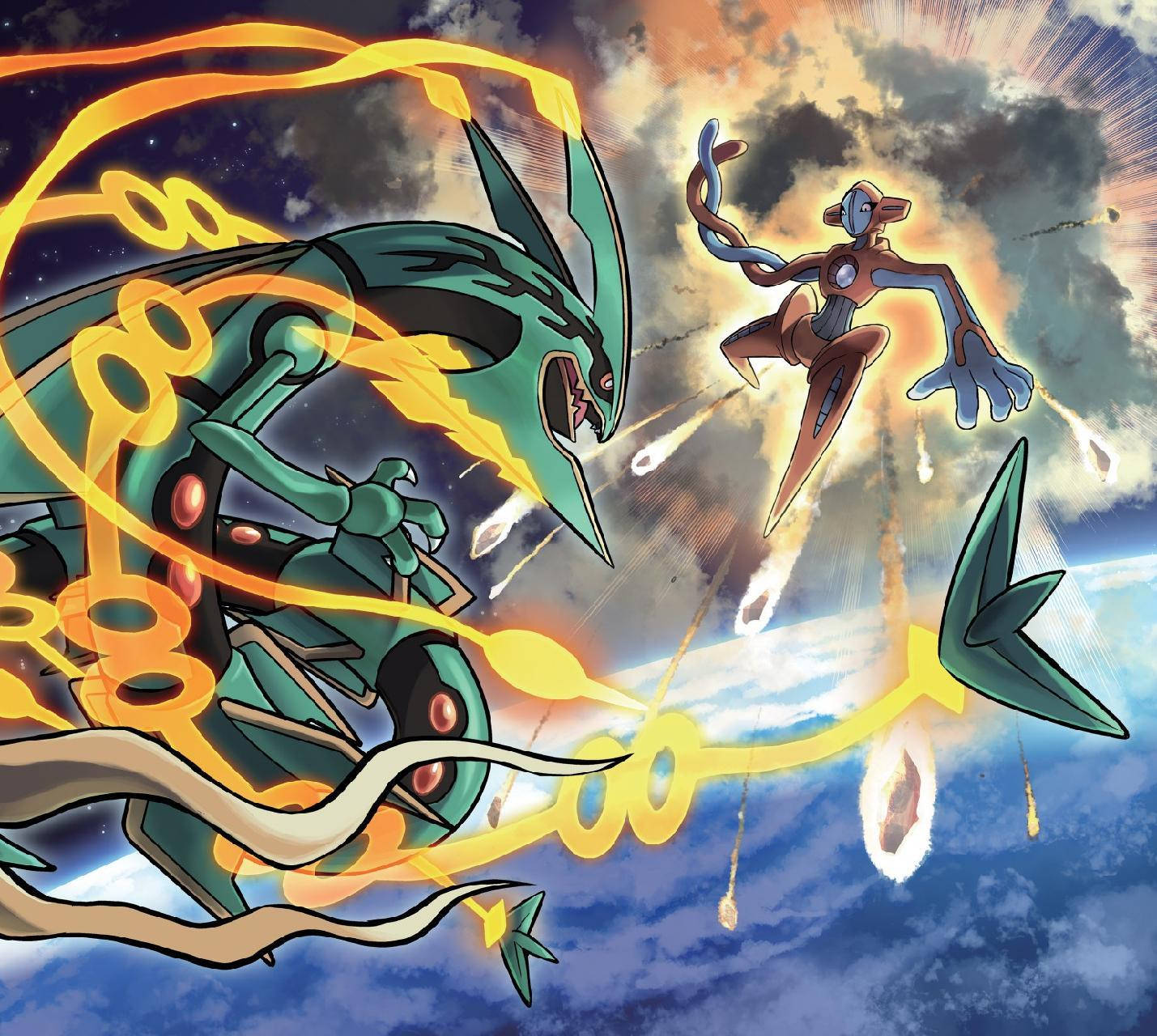 Pokemon Battle Deoxys Vs Rayquaza Wallpaper