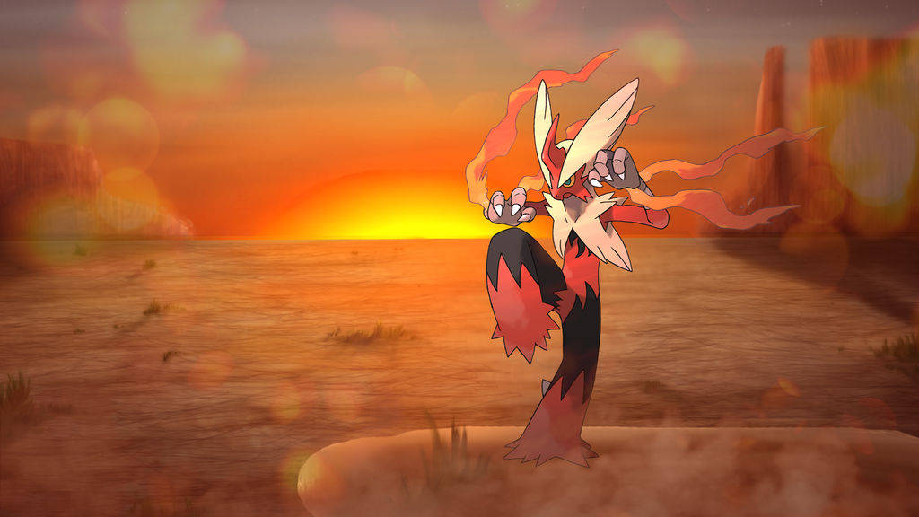 Pokemon Blaziken Bright Sunset Wallpaper