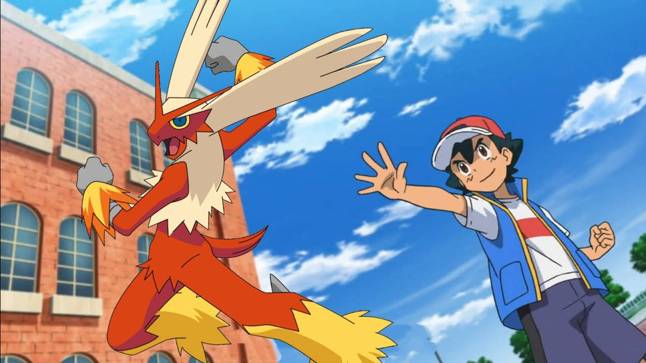 Pokemon Blaziken Trainer Ash Wallpaper