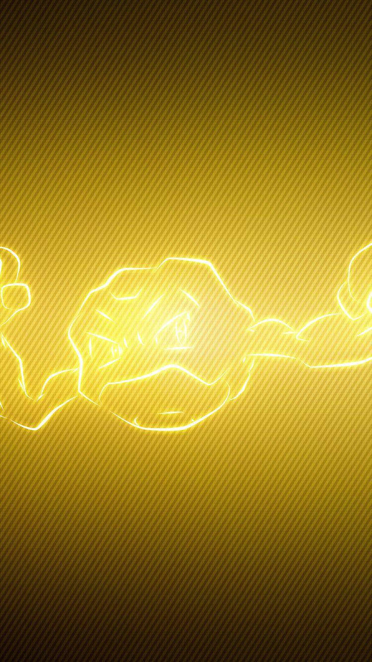 Pokemon Geodude Glowing Yellow Outline Wallpaper