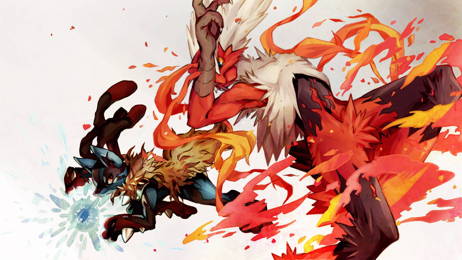 Pokemon Mega Blaziken Lucario Wallpaper