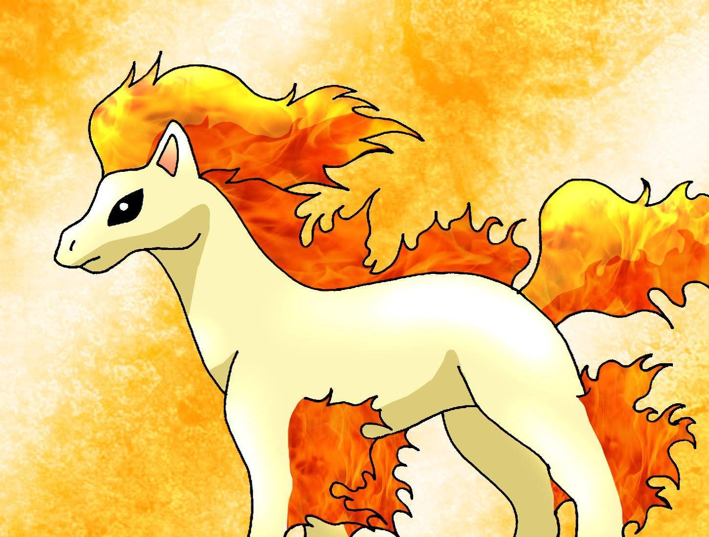 Pokémon Ponyta Digital Drawing Wallpaper