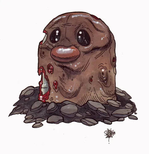 Pokémon's Zombie Diglett With Sad Face Wallpaper