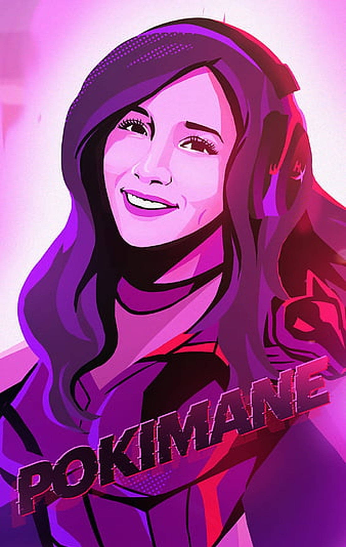 Pokimane Hyperx Game Pink Art Wallpaper