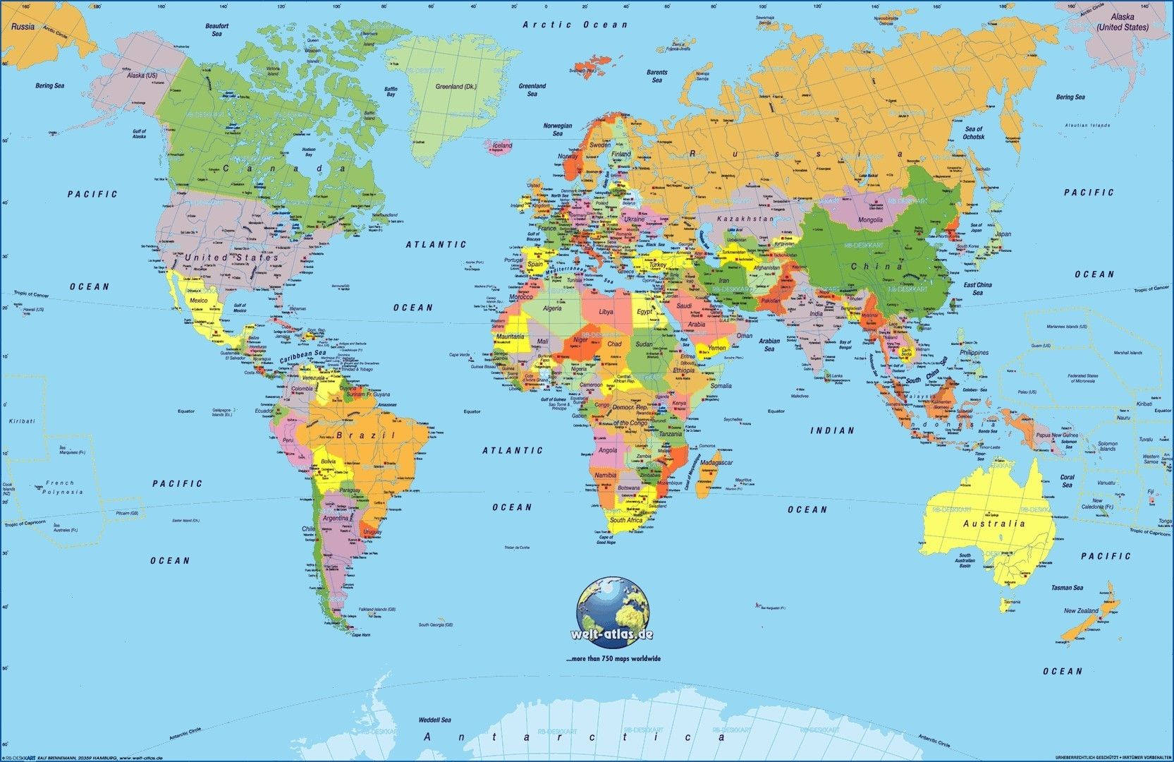 Political World Map Wallpaper
