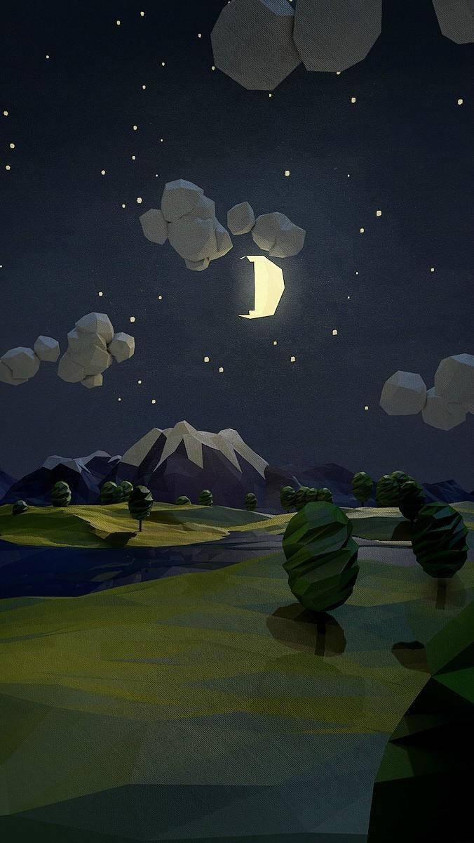 Polygon Forest Painting Iphone Se Wallpaper