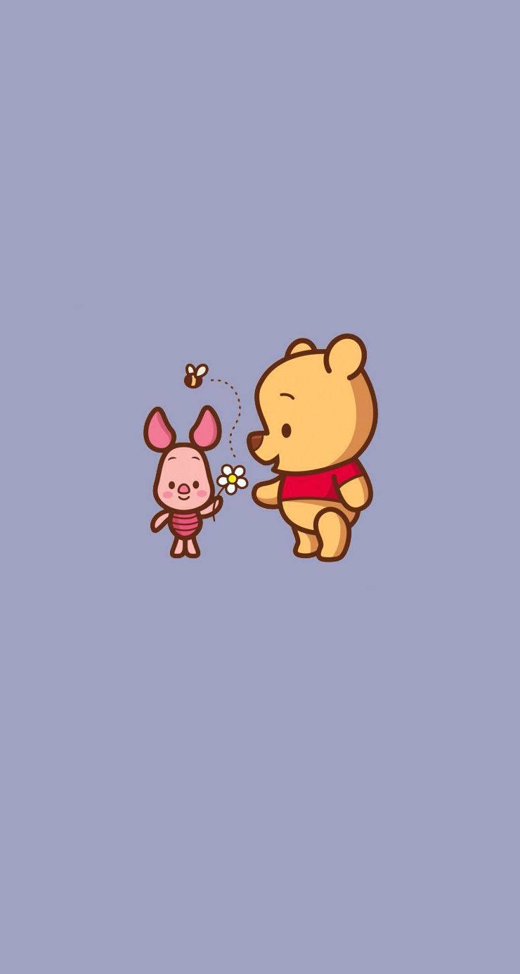 Pooh And Piglet Top Iphone Wallpaper