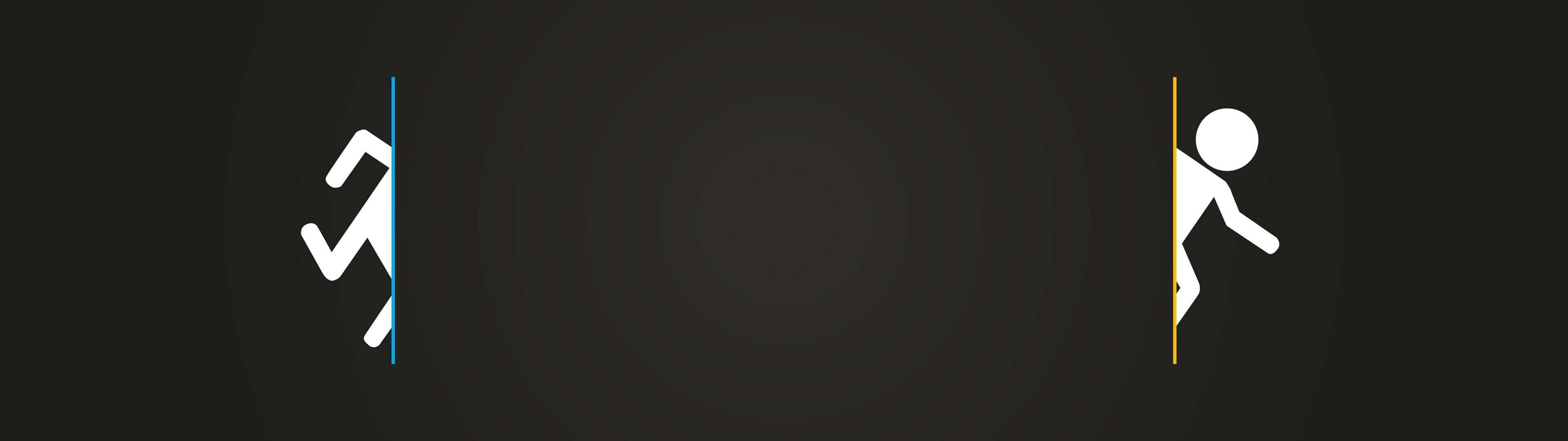 Portal Dark Triple Monitor Wallpaper