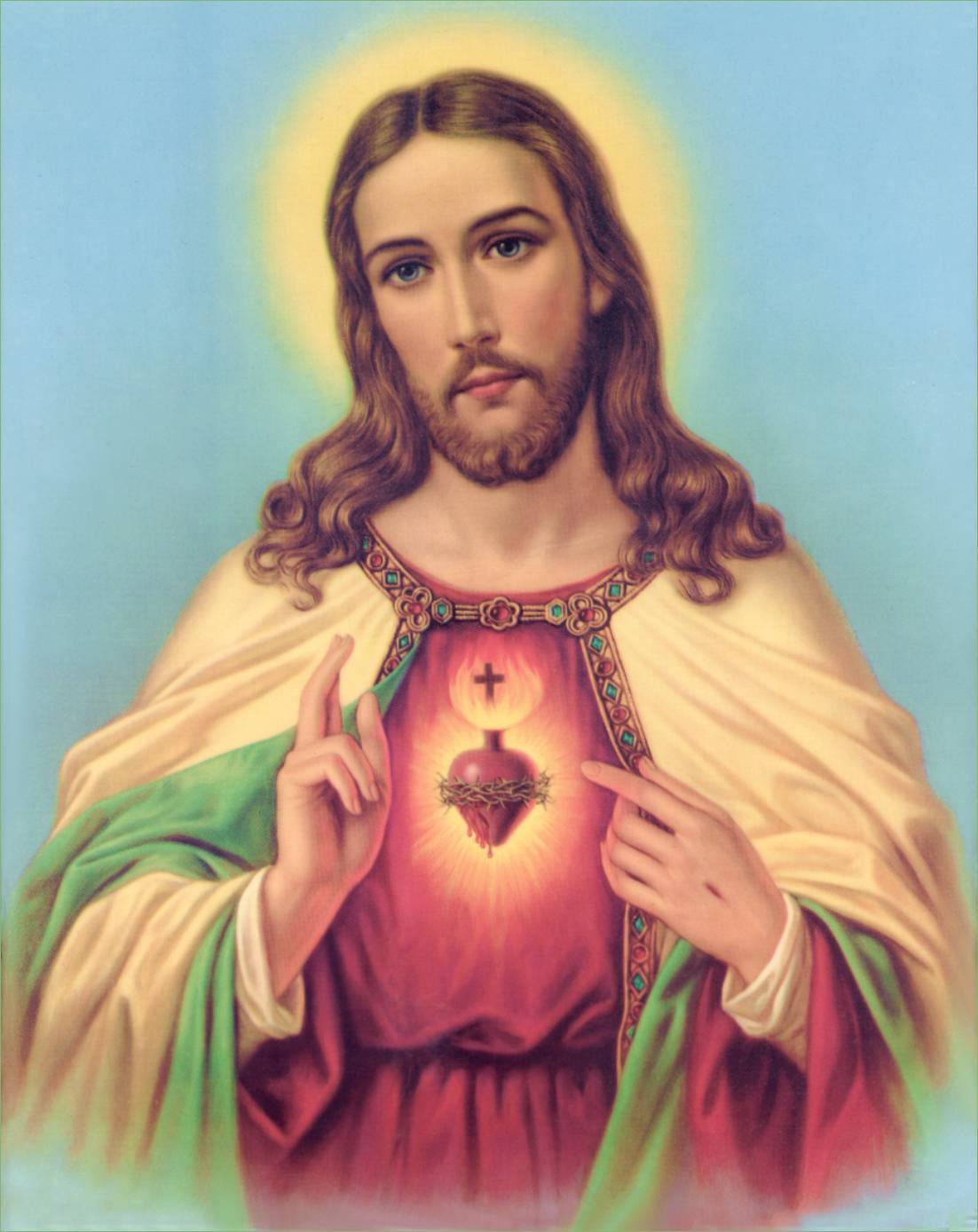 Portrait Of Jesus In Pastel Colors Wallpaper