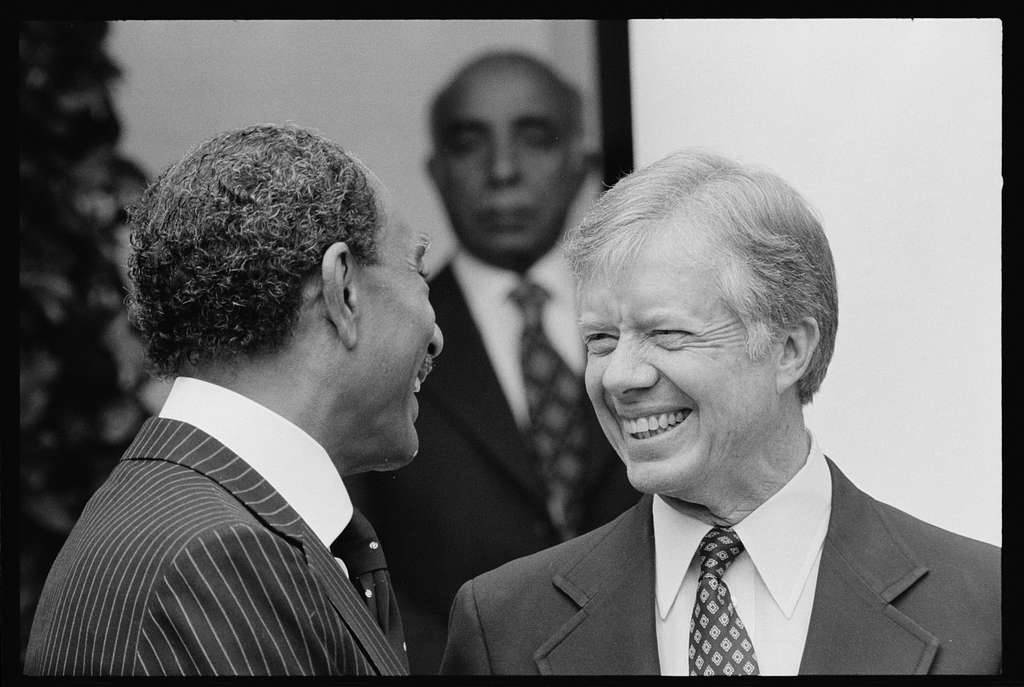 Portrait Of President Jimmy Carter In Monochrome Wallpaper