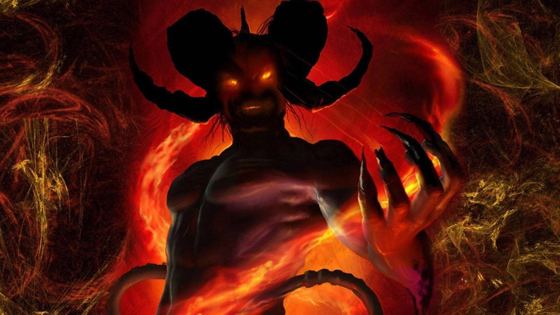 Powerful Flaming Devil Wallpaper