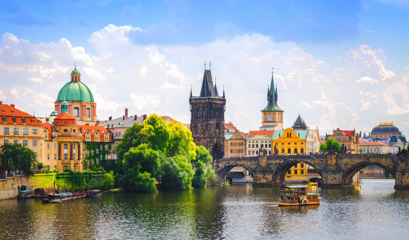 Prague And Vltava Wallpaper