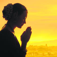 Prayer Hands Woman Yellow Aesthetic Wallpaper