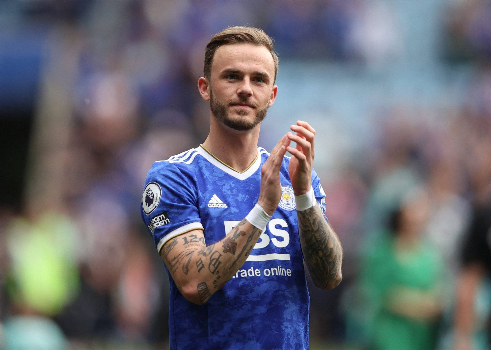 Premier League Star, James Maddison, Applauding On The Field Wallpaper