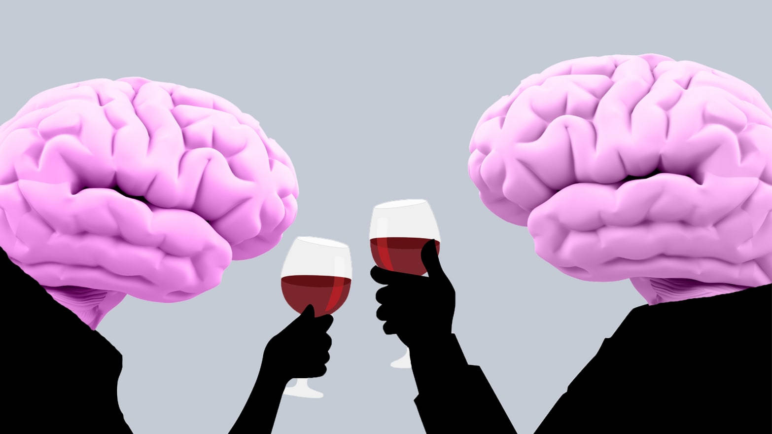 Pretentious Brains Clinking Wine Glasses Wallpaper