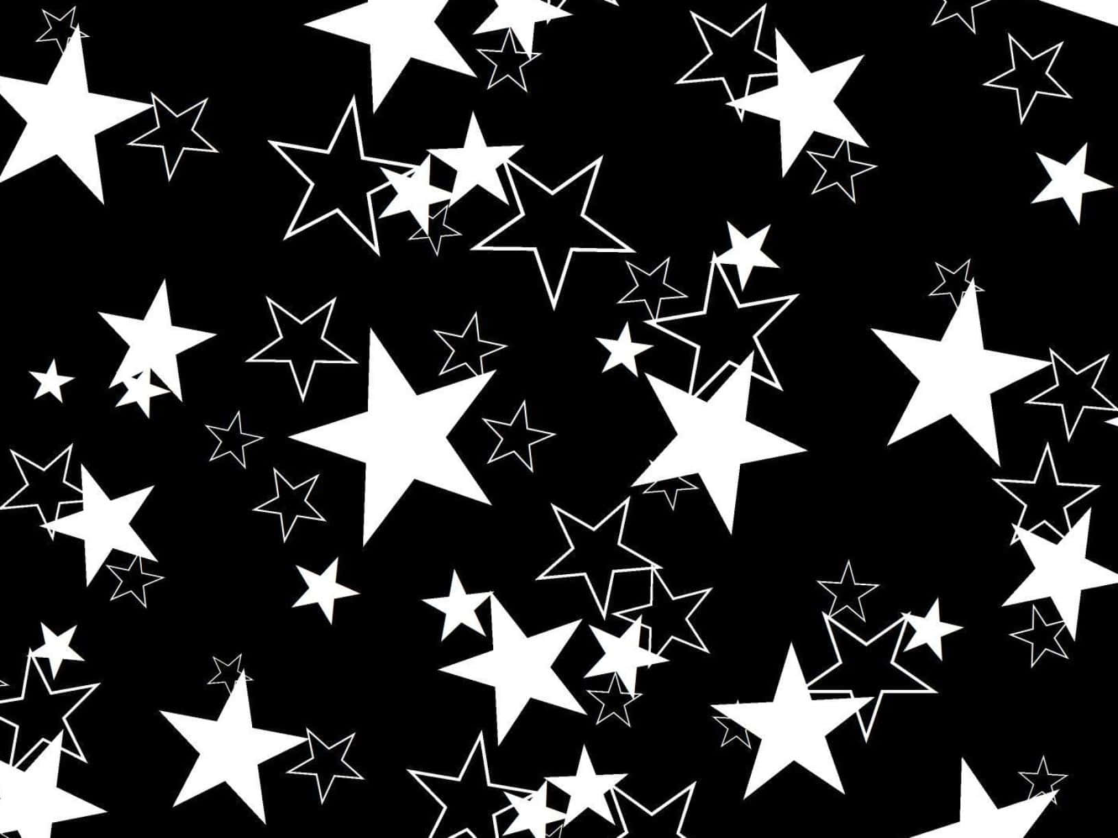 Pretty Black White Stars Wallpaper