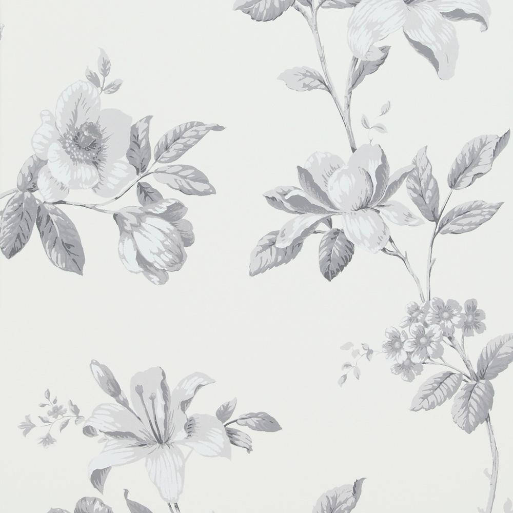 Pretty Florals In Cute White Aesthetic Wallpaper