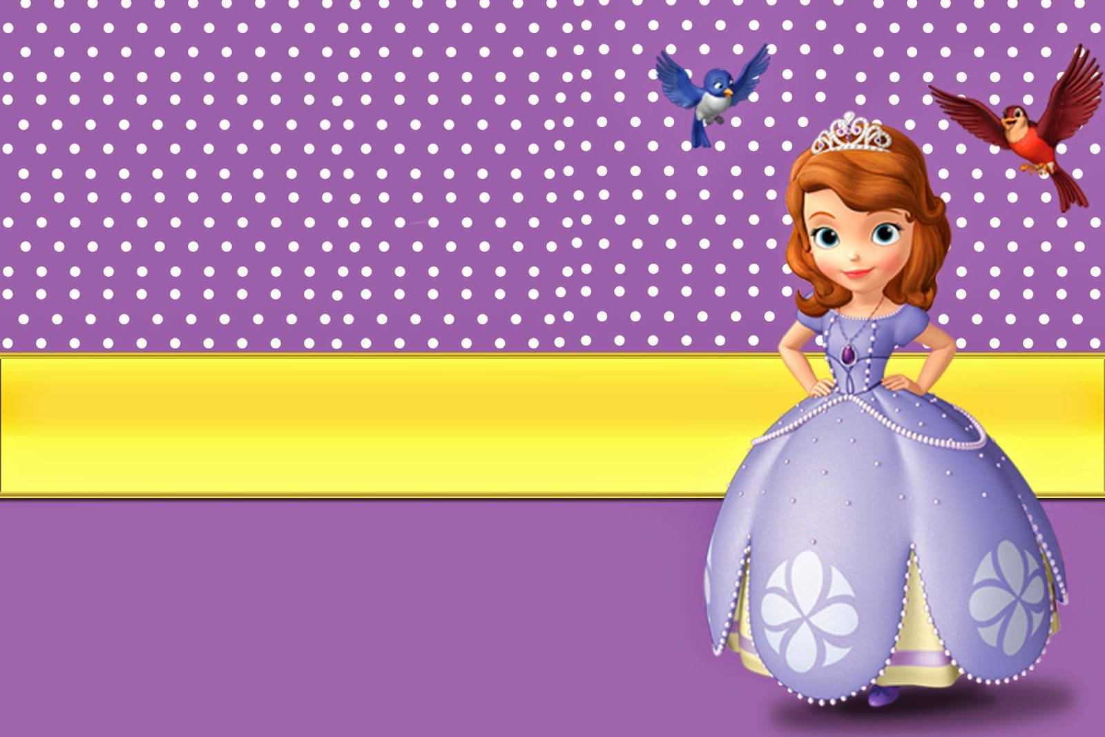 Princess Sofia With Red Blue Birds Wallpaper