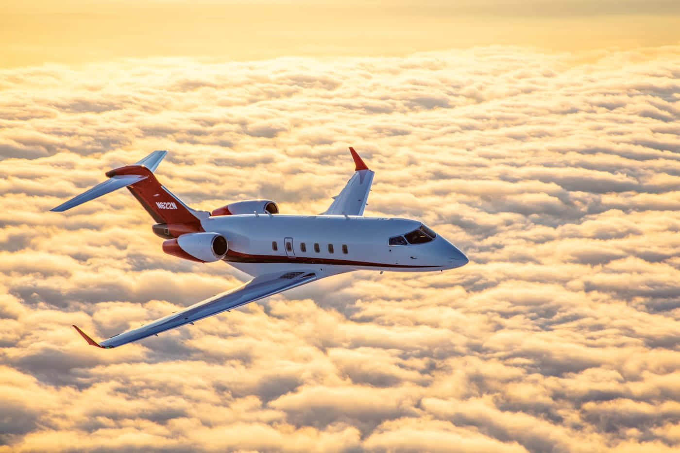 Private Jet Over Clouds Wallpaper