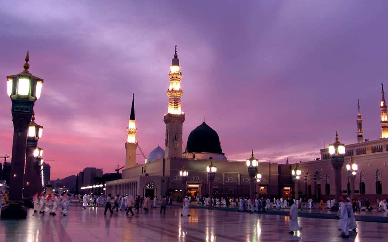 Prophet's Mosque At Twilight Wallpaper