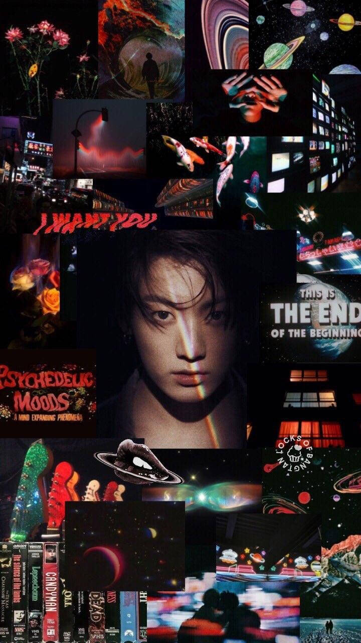 Psychedelic Jungkook Aesthetic Art Wallpaper