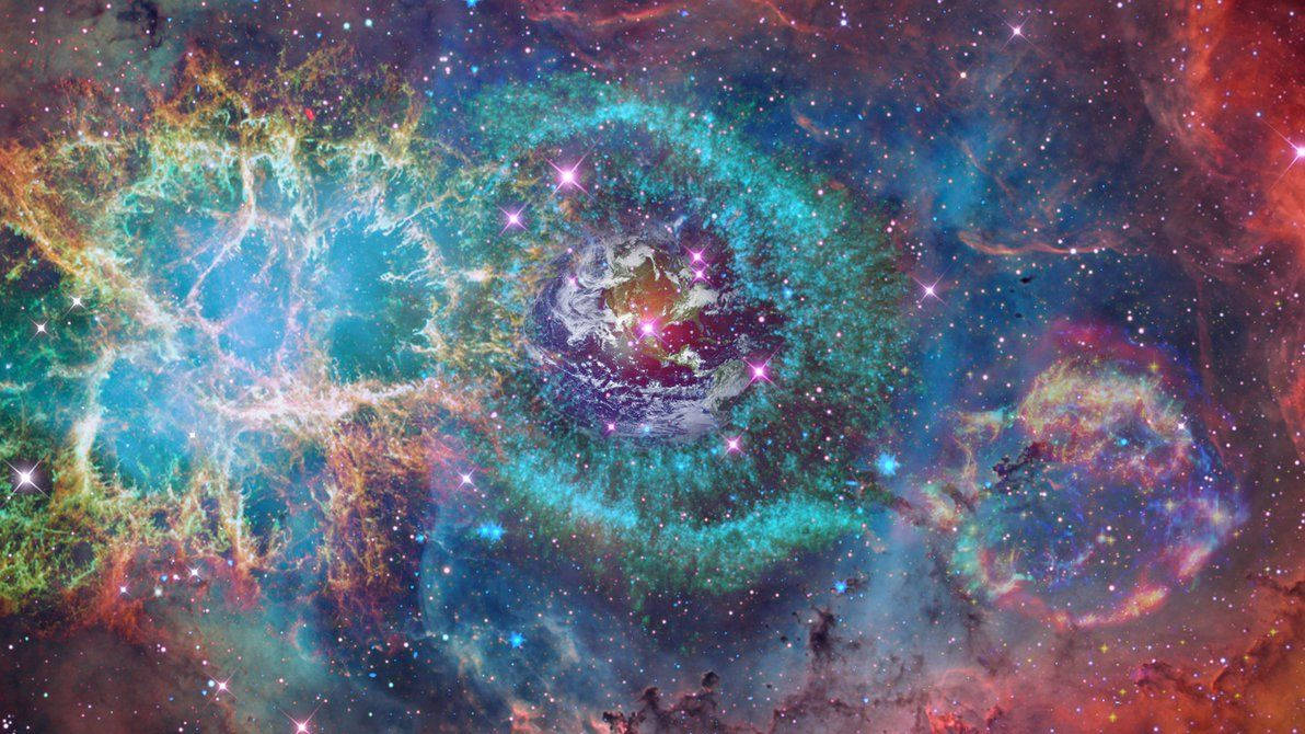 Psychedelic-style Colorful Universe Wallpaper