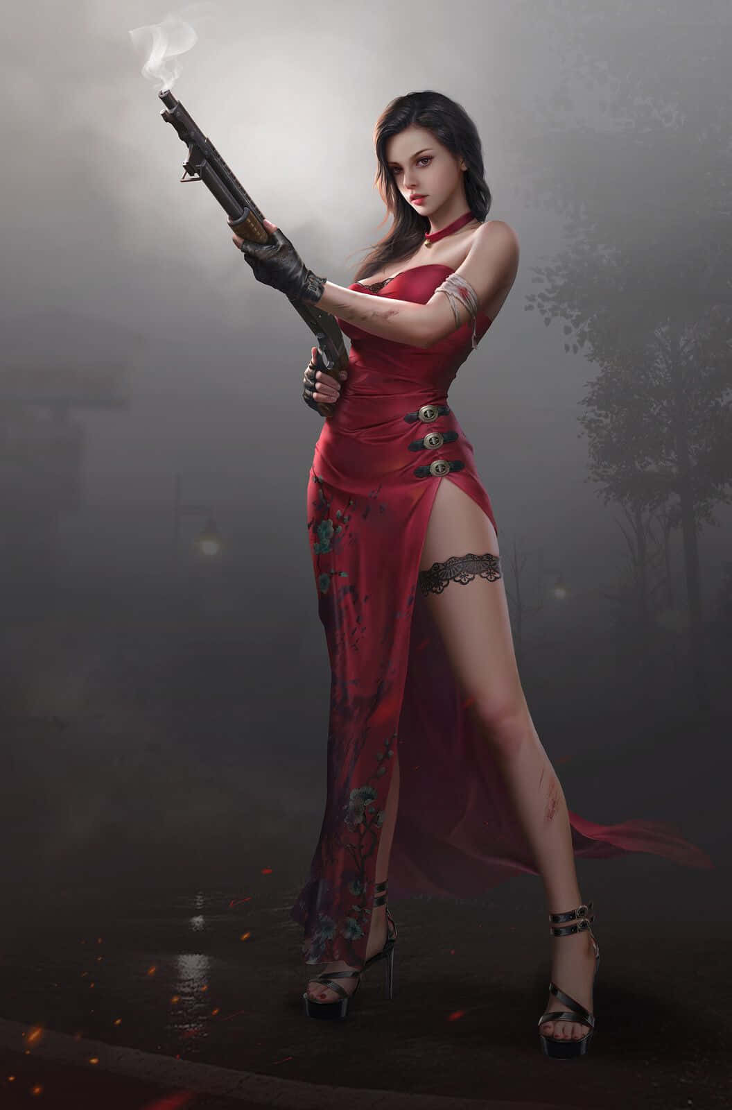 Pubg Girl In Red Dress Wallpaper