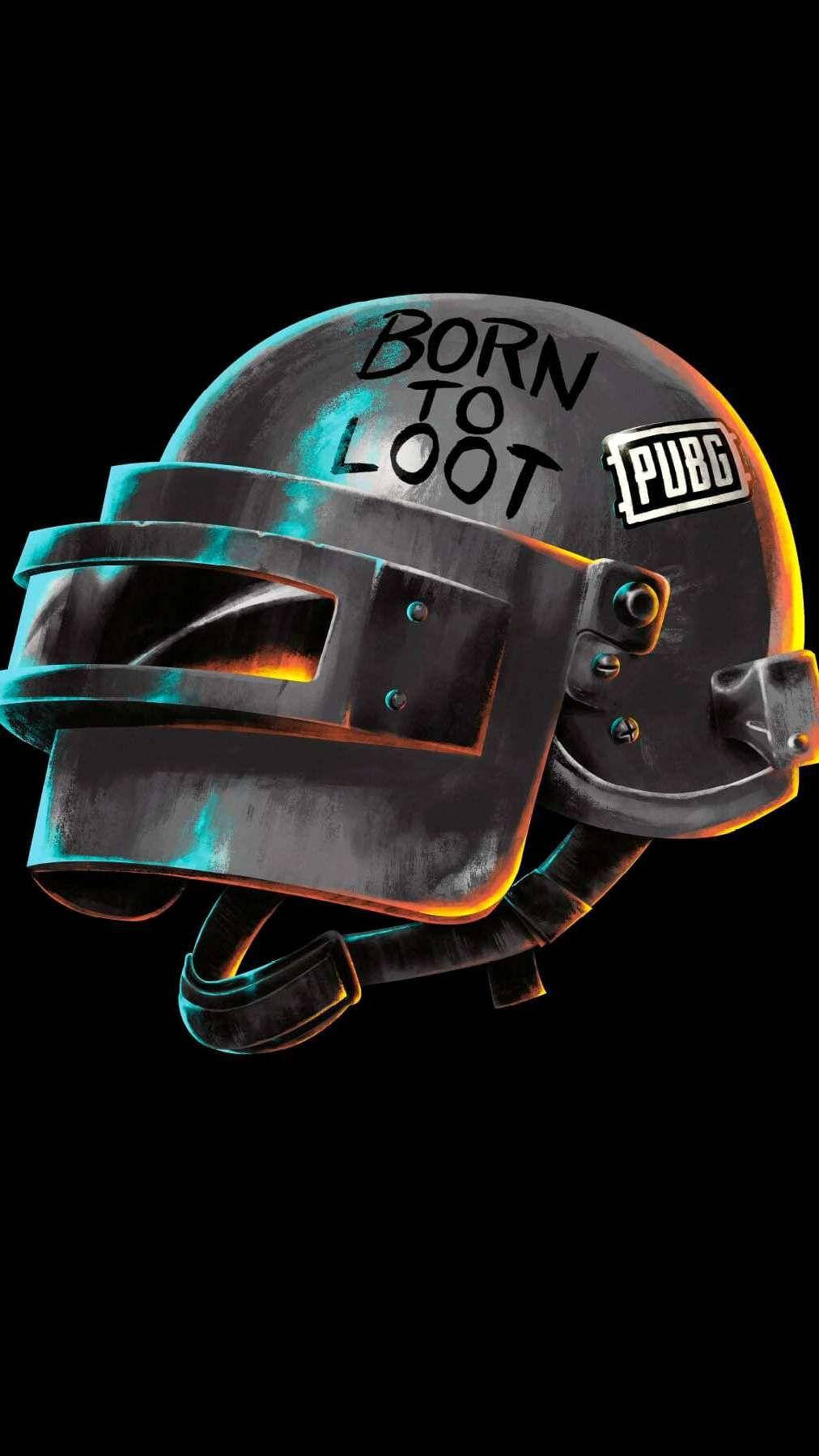 Pubg Lover Born To Loot Helmet Wallpaper