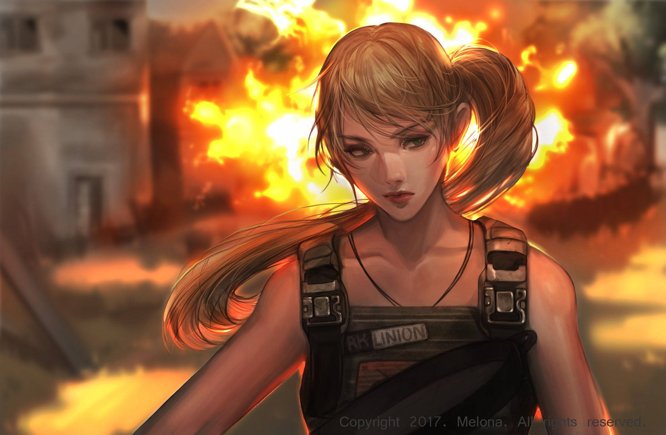 Pubg Season 3 Pretty Girl Explosion Digital Art Wallpaper