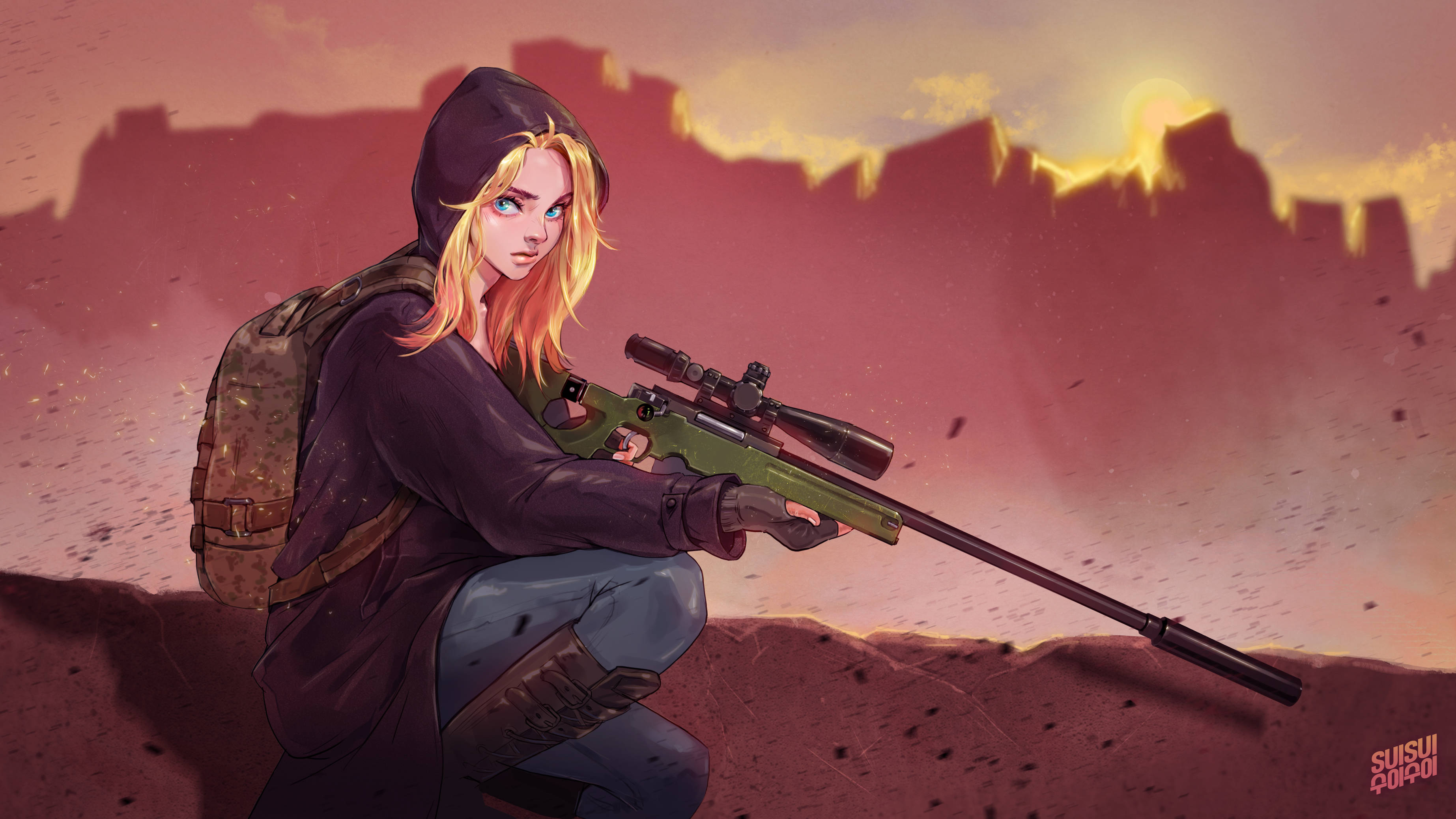 Pubg Season 3 Sniper Girl Digital Art Wallpaper