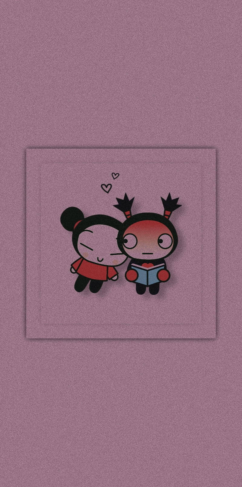 Pucca Leaning At Garu Wallpaper