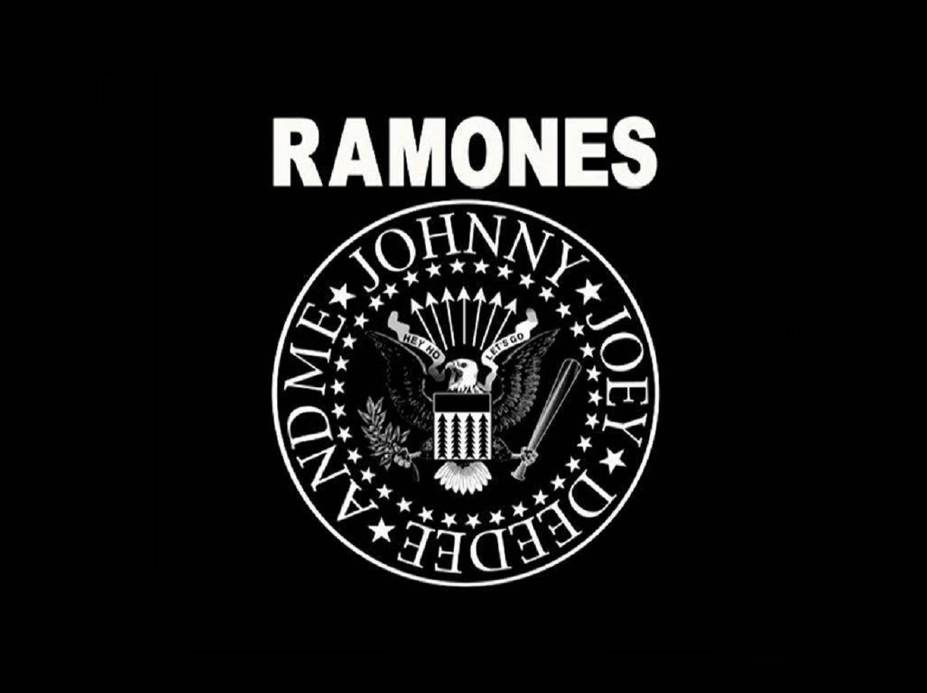 Punk Rock Band Ramones Minimalist White Eagle Seal Logo Wallpaper