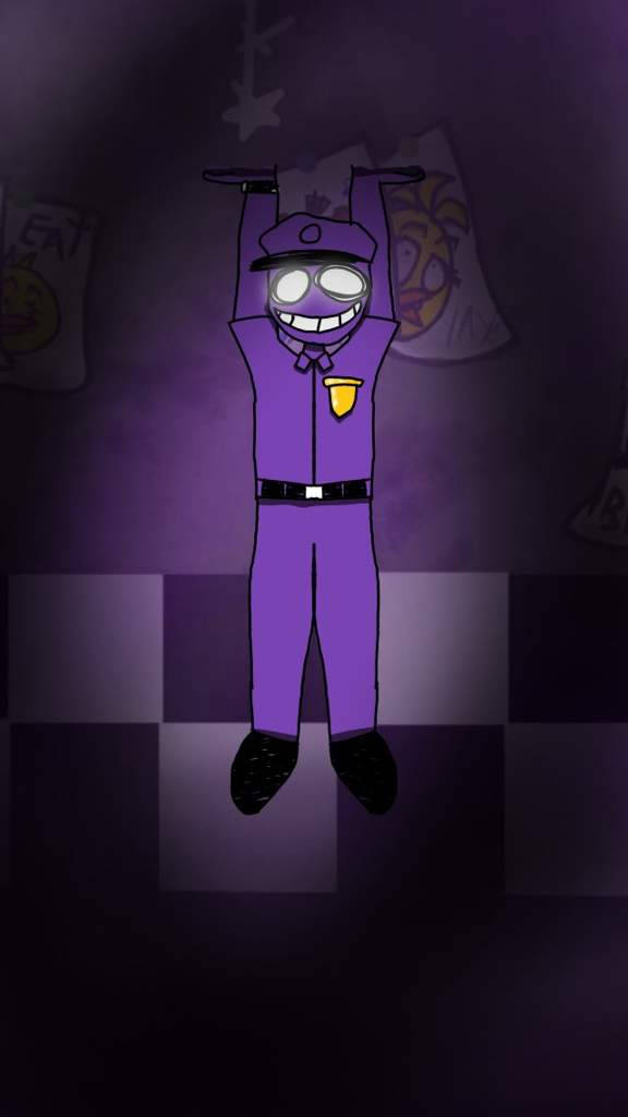 Purple Guy Hands Up Wallpaper