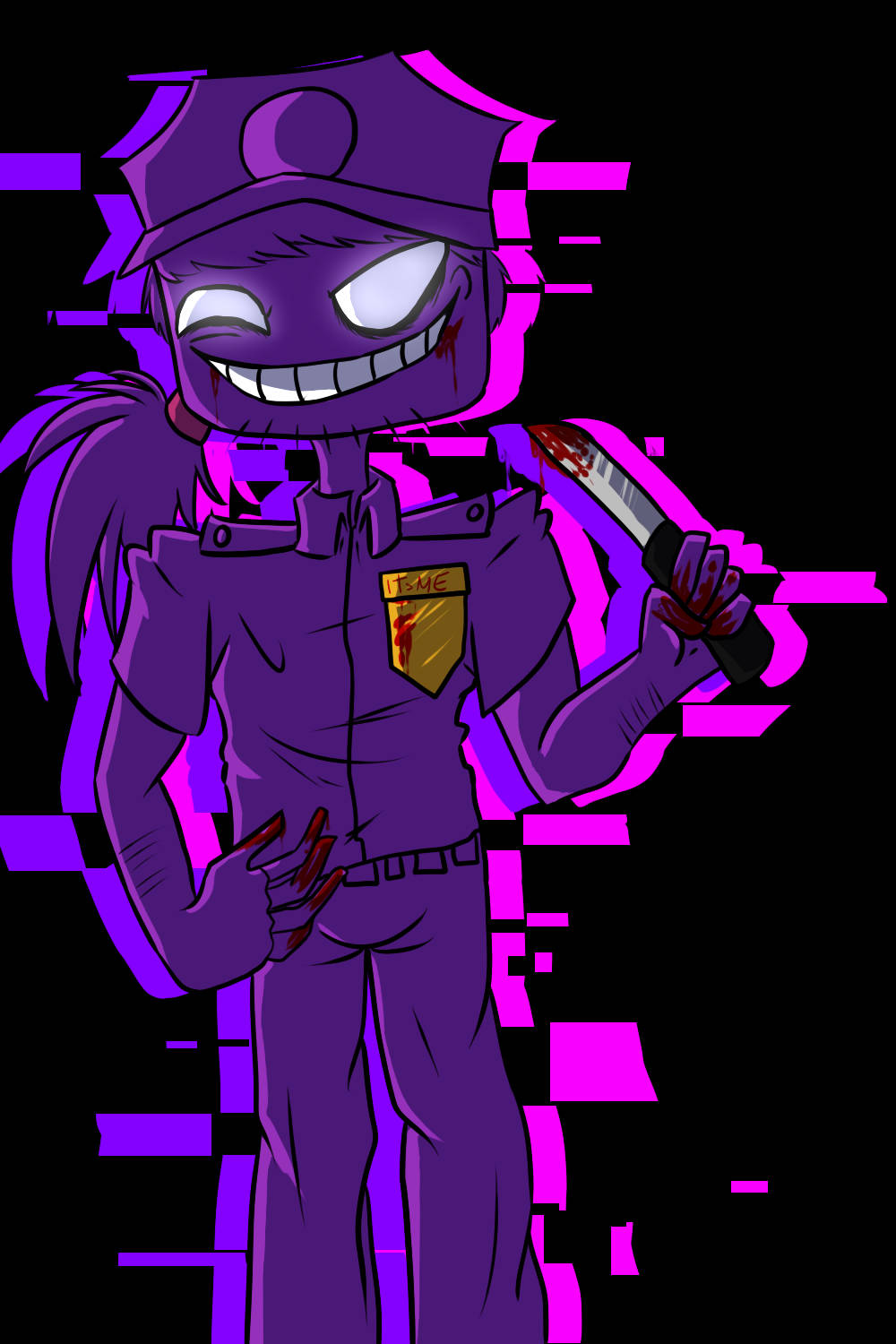 Purple Guy Holding Knife Wallpaper