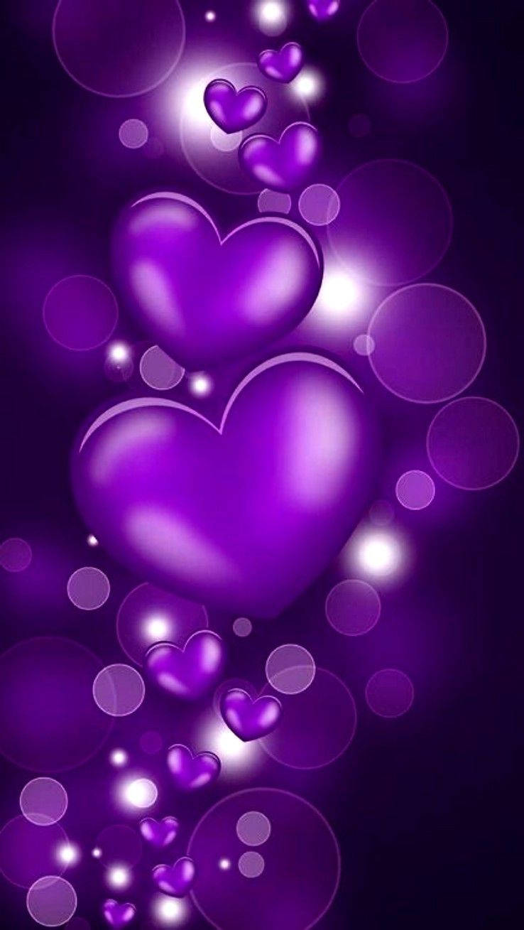 Purple Heart And White Light Wallpaper