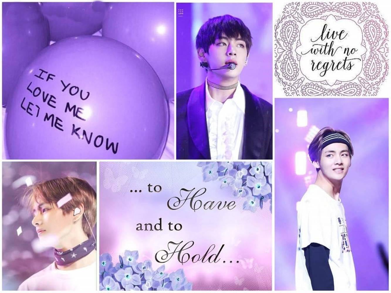 Purple Kim Tae-hyung Aesthetic Wallpaper