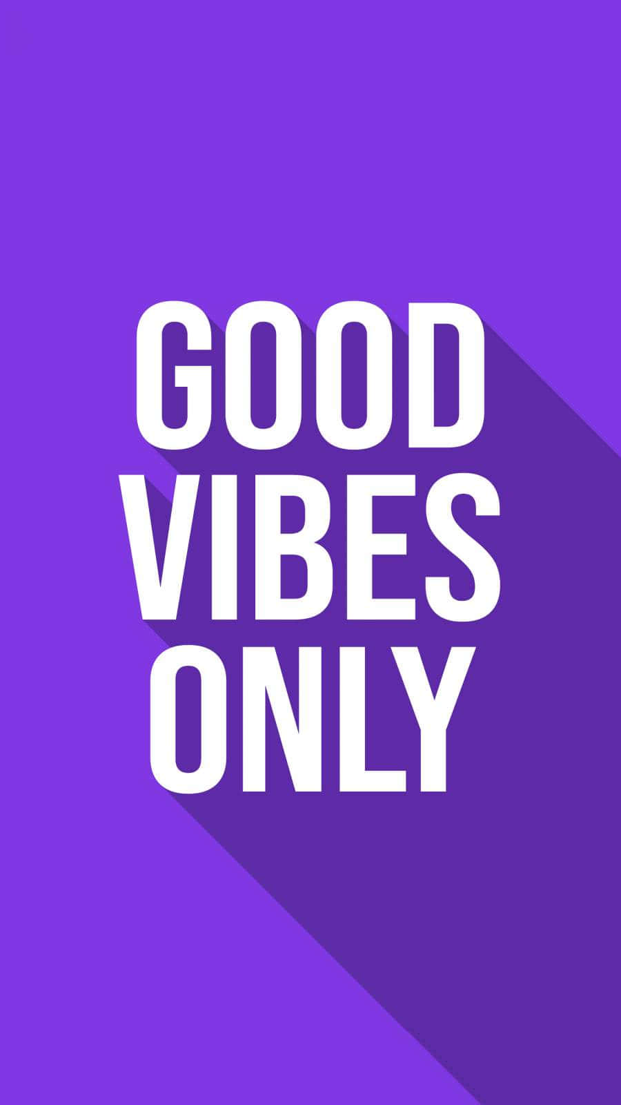 Purple Typographic Art Good Vibe Only Wallpaper