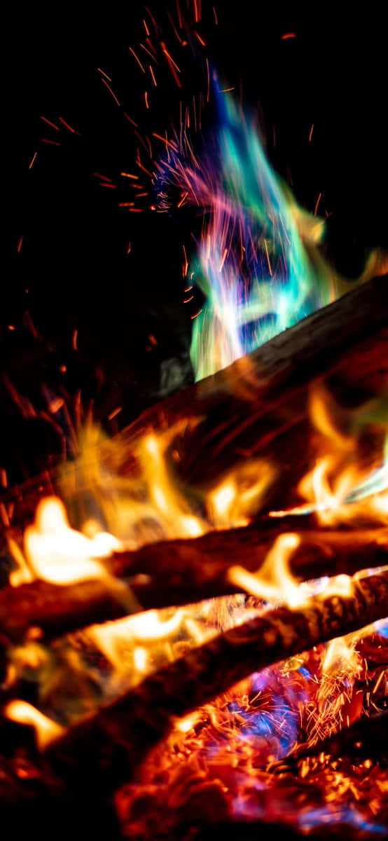 Rainbow Colored Campfire Wallpaper