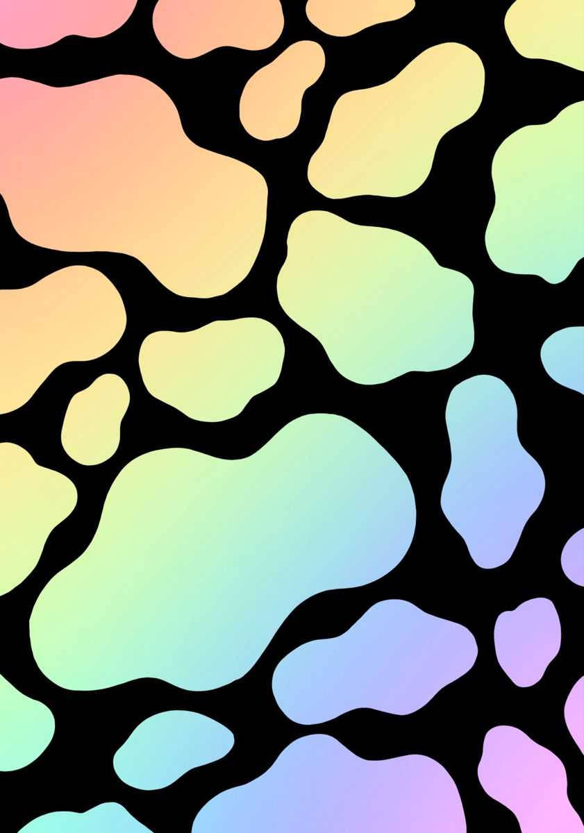 Rainbow Cow Pattern Wallpaper