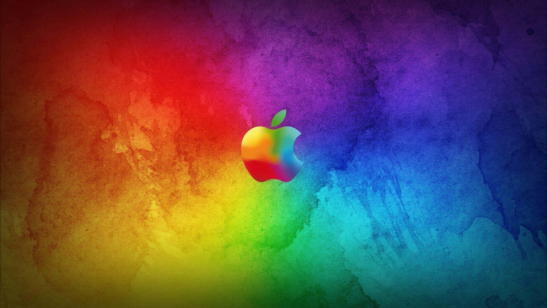 Rainbow Gradient Cool Mac Logo Wallpaper