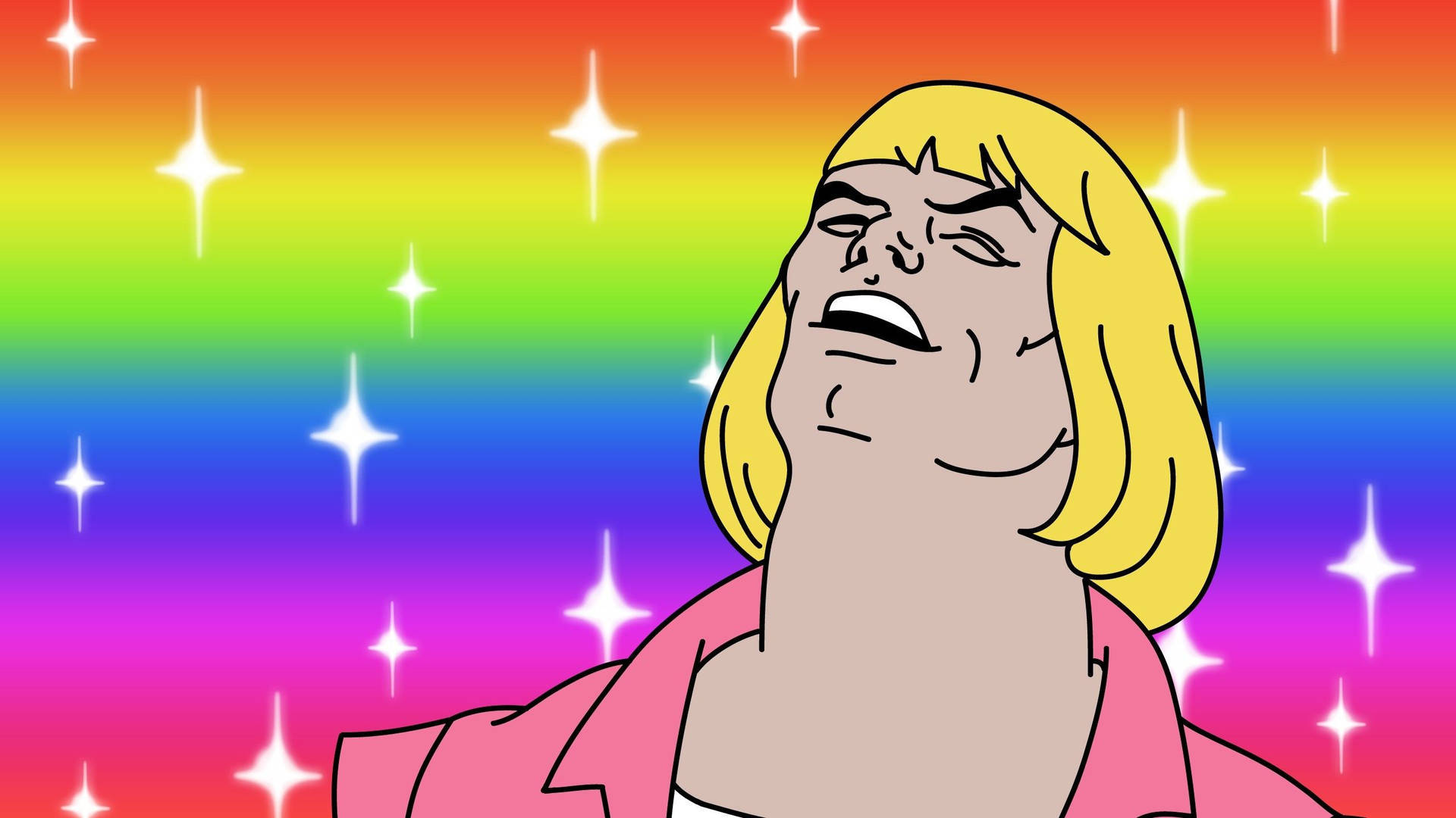 Rainbow He-man Meme Pfp Wallpaper | WallpapersOK