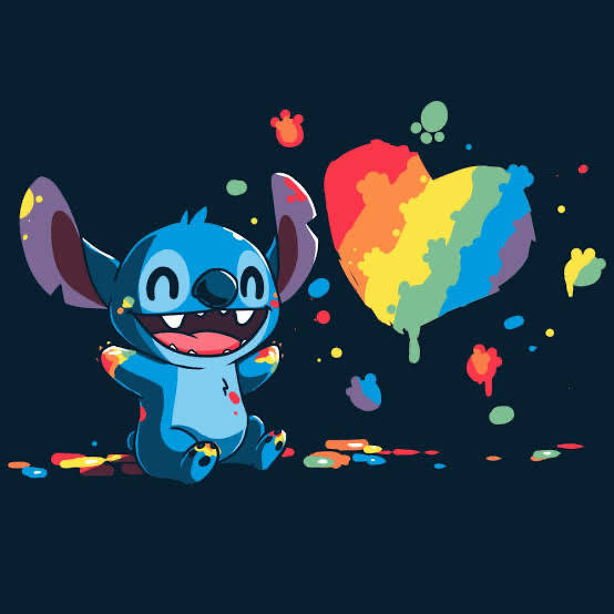 Rainbow Heart Stitch Aesthetic Wallpaper