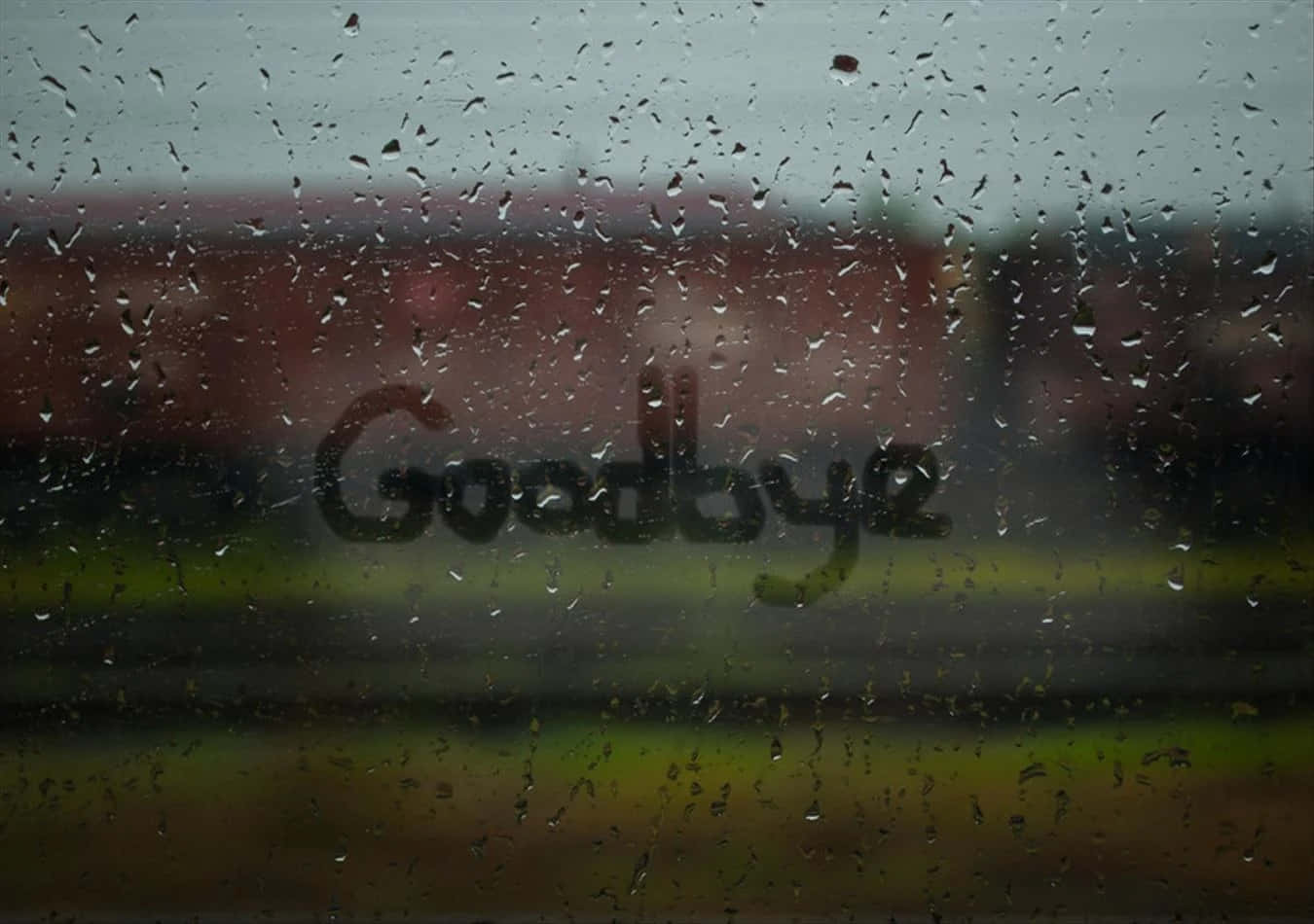 Rainy Farewell Window View Wallpaper