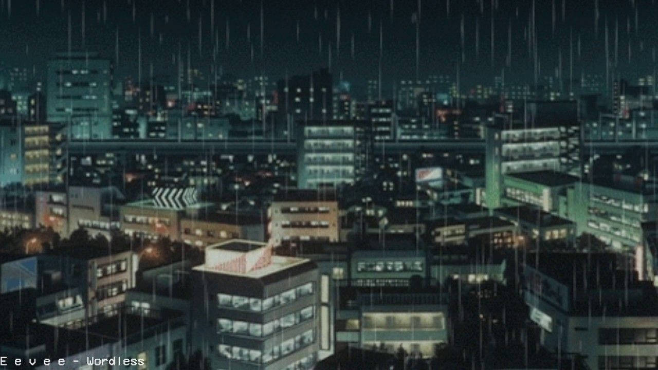 Rainy Lo Fi City Wallpaper
