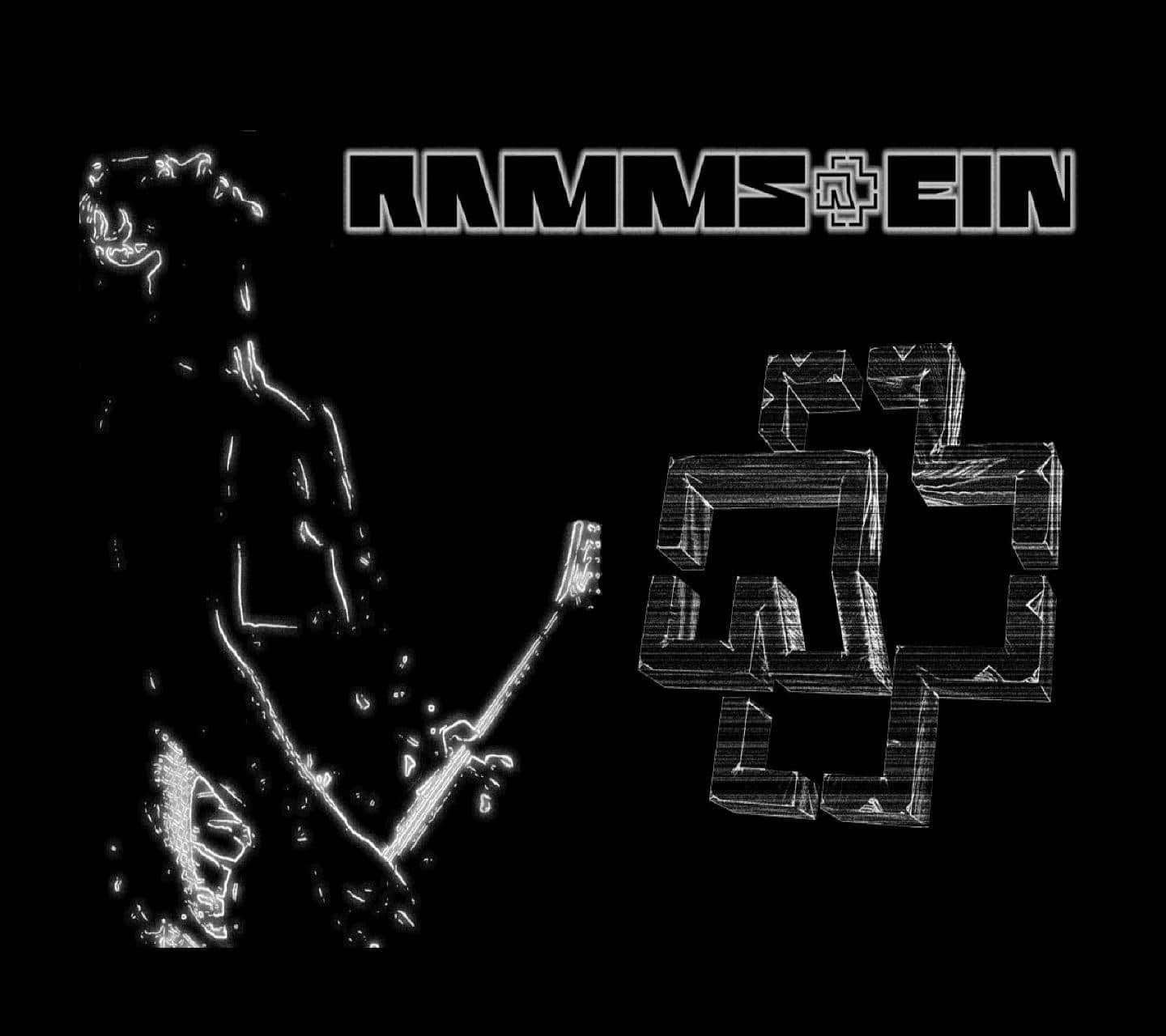 Rammstein Neon Outline Art Wallpaper