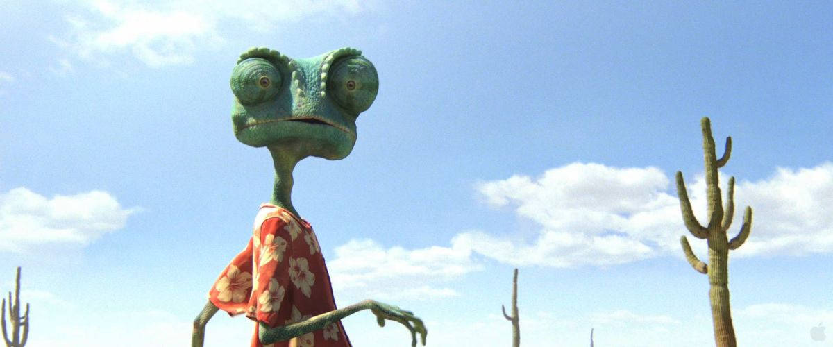 Rango Over Blue Backdrop Wallpaper