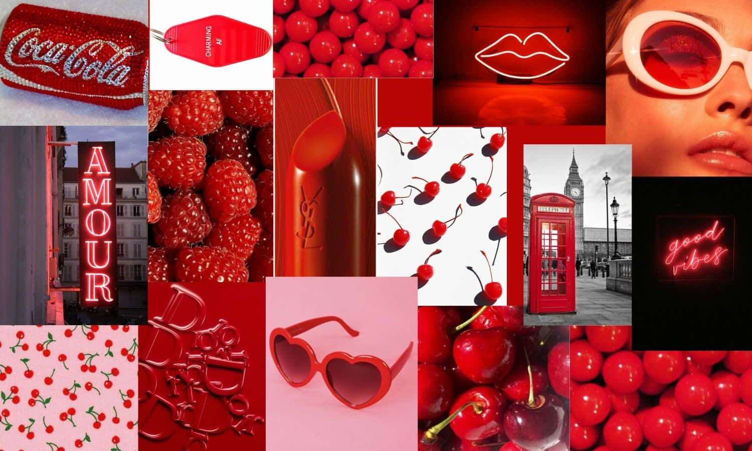 Red Aesthetic Laptop Sunglasses Wallpaper